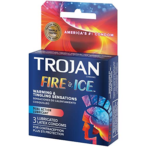 TROJAN Fire & Ice Dual Action Condoms, 3 Count