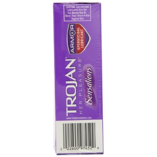 Trojan Her Pleasure Condoms With Spermicidal Lubricant - 12 Count