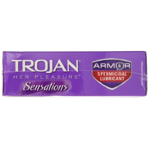Trojan Her Pleasure Condoms With Spermicidal Lubricant - 12 Count