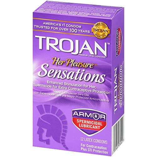 Trojan Her Pleasure Condoms With Spermicidal Lubricant - 12 Count