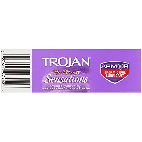 Trojan Her Pleasure Condoms With Spermicidal Lubricant - 12 Count