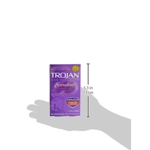 Trojan Her Pleasure Condoms With Spermicidal Lubricant - 12 Count