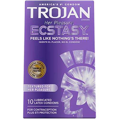 Trojan Her Pleasure Ecstasy Ultrasmooth Lubricated Latex Condoms-10 ct (Quant...