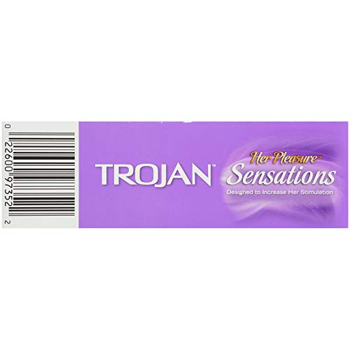 Trojan Her Pleasure Sensations Lubricated Condoms - 12 Count (Packaging May V...