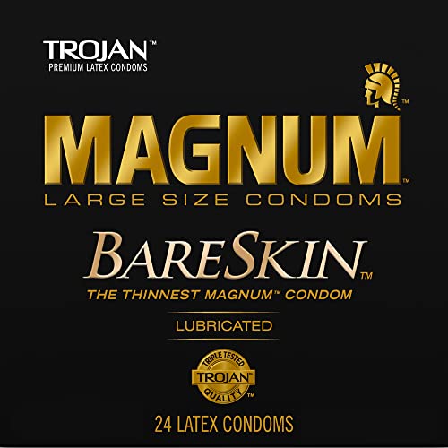 TROJAN MAGNUM BARESKIN Large Size Condoms, 24 Count