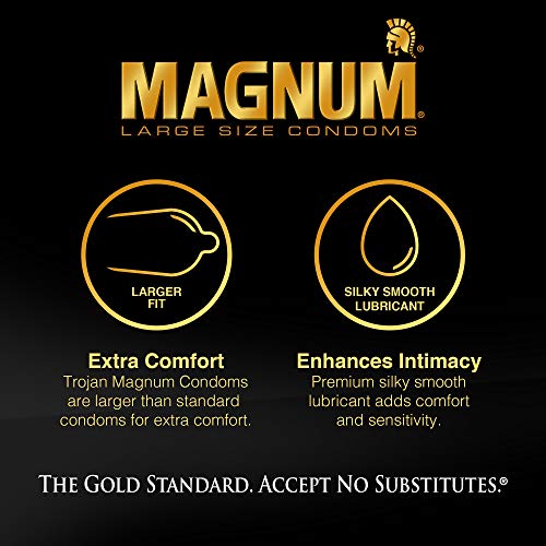 Trojan Magnum Thin Large Size Lubricated Condoms - 12 Count