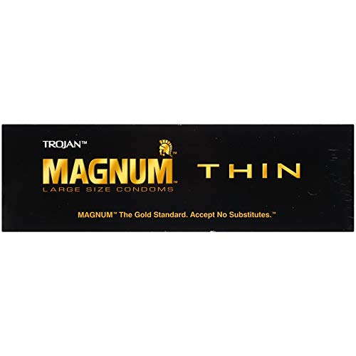 Trojan Magnum Thin Large Size Lubricated Condoms - 12 Count