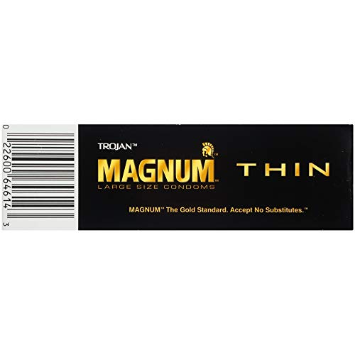 Trojan Magnum Thin Large Size Lubricated Condoms - 12 Count