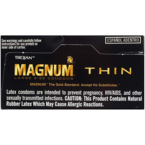 Trojan Magnum Thin Large Size Lubricated Condoms - 12 Count
