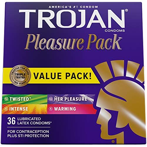 Trojan Pleasure Variety Pack Lubricated Condoms - 36 Count