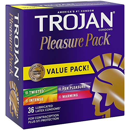 Trojan Pleasure Variety Pack Lubricated Condoms - 36 Count