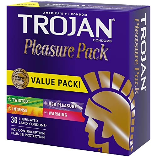 Trojan Pleasure Variety Pack Lubricated Condoms - 36 Count