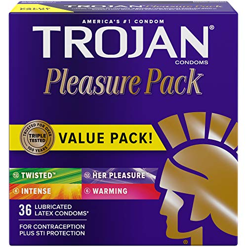 Trojan Pleasure Variety Pack Lubricated Condoms - 36 Count