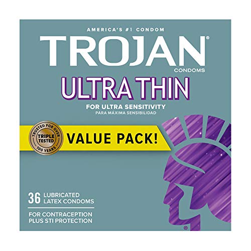 Trojan Ultra Thin Condoms For Ultra Sensitivity, 36 Count, 1 Pack