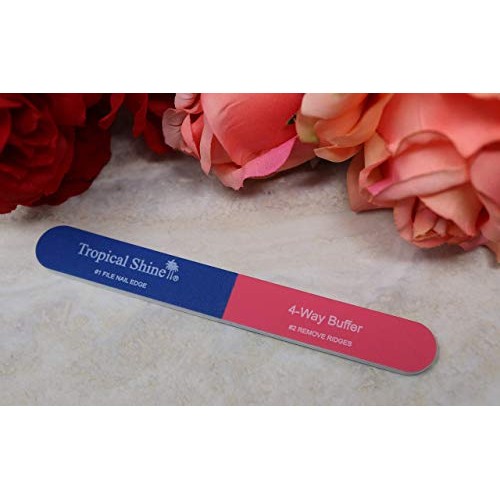 Tropical Shine 4-Way Small Nail Buffer, 5.5 Inches