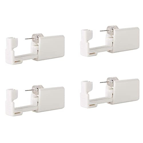4 Pcs Disposable Self Ear Piercing Gun Kit,Ear Piercing Units Tool with Earri...