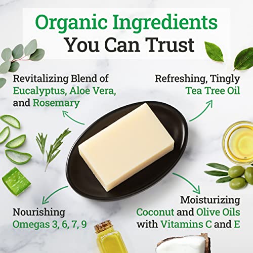 Remedy Natural Tea Tree Oil Soap Bar for Men/Women – w/ Peppermint & Eucalypt...