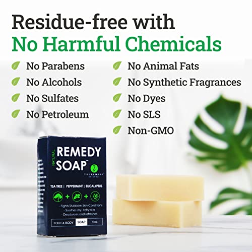 Remedy Natural Tea Tree Oil Soap Bar for Men/Women – w/ Peppermint & Eucalypt...
