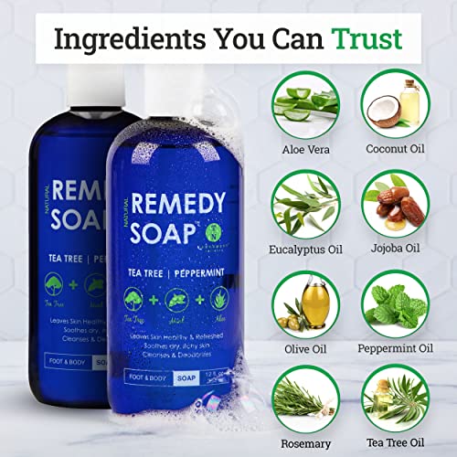 Remedy Soap Tea Tree Body Wash - Pack of 2 | Helps Wash Away Body Odor, Sooth...