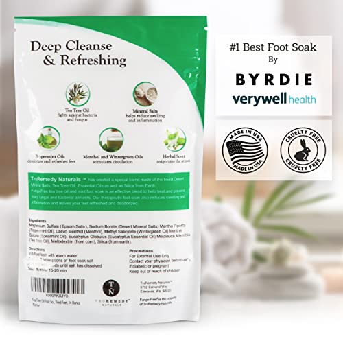 Tea Tree Oil Foot Soak with Epsom Salt & Mint, Feet Soak Helps Toenail System...