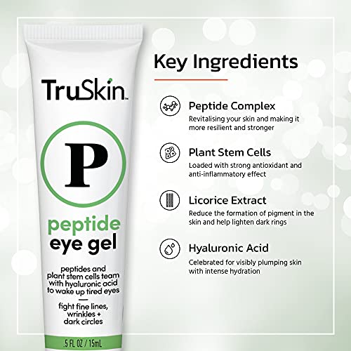 TruSkin Eye Gel Advanced Formula, Plant Based with Hyaluronic Acid and Vitami...