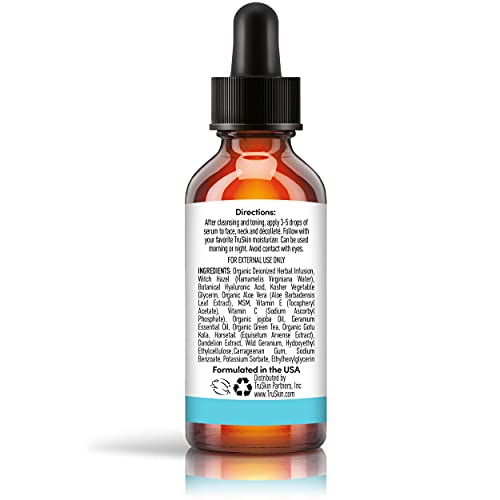 TruSkin Hyaluronic Acid Serum for Face with Vitamin C, Vitamin E and Green Te...