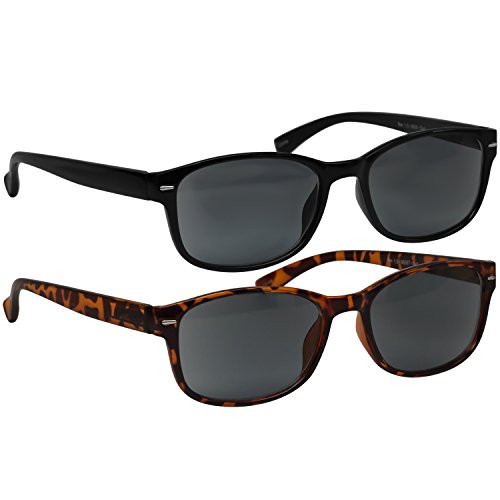 Reading Sunglasses - HP9505 - 2 PACK - 1 Sun Black - 1 Sun Tortoise -1.75