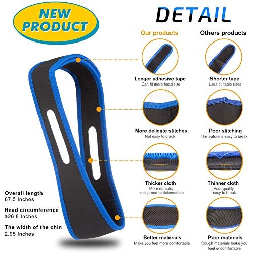 Anti Snoring Chin Strap for Sleep, Stop Snoring Chin Strap for Cpap Users, Ad...