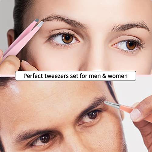 Eyebrow Tweezer Set, TsMADDTs 6 Pcs Tweezers Set for Women, Precision Tweezer...