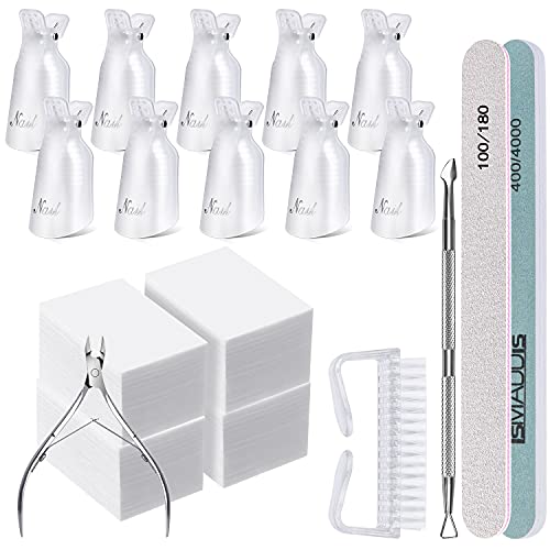 Nail Polish Remover Tool Kit,10pcs Clear Nail Polish Remover Clips Soak Off C...