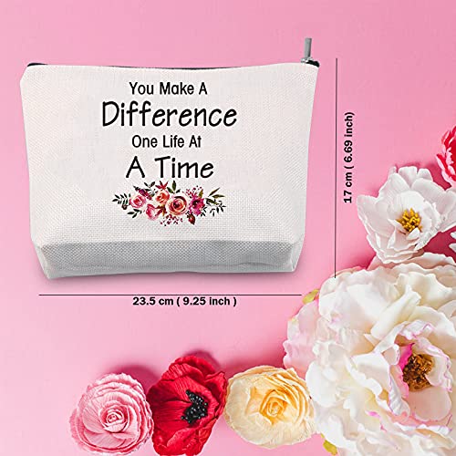 TSOTMO Social Worker Makeup Bag You Make A Difference One Life At A Time Cosm...