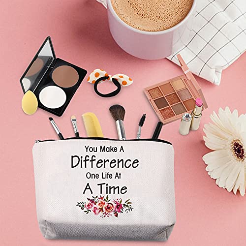 TSOTMO Social Worker Makeup Bag You Make A Difference One Life At A Time Cosm...