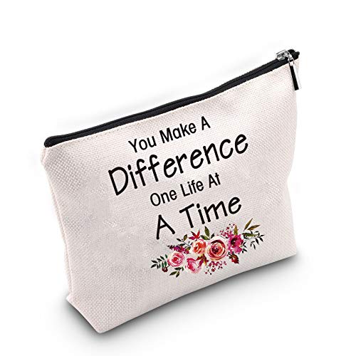 TSOTMO Social Worker Makeup Bag You Make A Difference One Life At A Time Cosm...