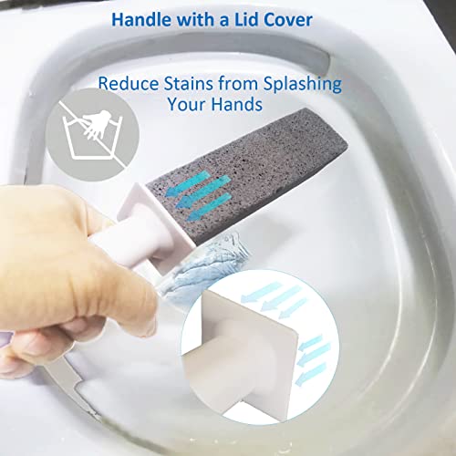 Pumice Stone for Toilet Cleaning, Pumice Stones Brush with Handle and Holder ...