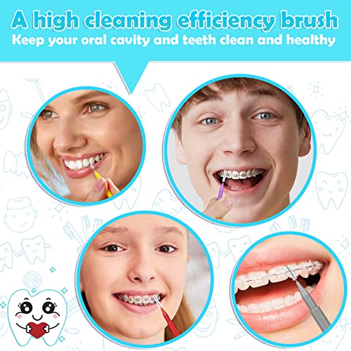 120Pcs Interdental Brush TUCEYEA 4 Sizes Braces Brush Toothpicks with Soft Br...