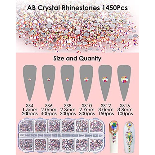Rhinestones for Nail Art Decoration Foil Flakes Kit 5780Pcs-Tufusiur Nail Gem...