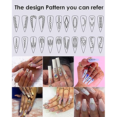 Rhinestones for Nail Art Decoration Foil Flakes Kit 5780Pcs-Tufusiur Nail Gem...