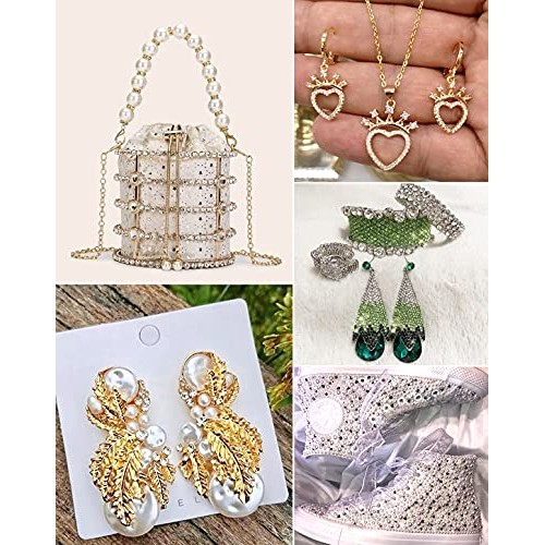 Rhinestones for Nail Art Decoration Foil Flakes Kit 5780Pcs-Tufusiur Nail Gem...