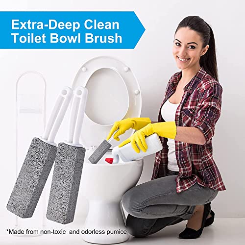 Pumice Stone for Toilet Cleaning, Toilet Bowl Cleaner Brush with Extra Long H...