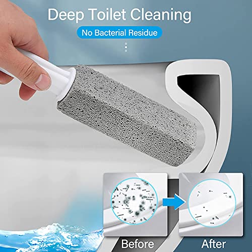 Pumice Stone for Toilet Cleaning, Toilet Bowl Cleaner Brush with Extra Long H...