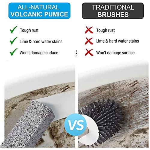 Pumice Stone for Toilet Cleaning, Toilet Bowl Cleaner Brush with Extra Long H...