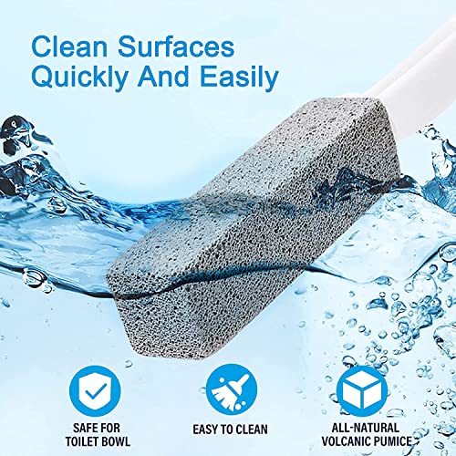 Pumice Stone for Toilet Cleaning, Toilet Bowl Cleaner Brush with Extra Long H...