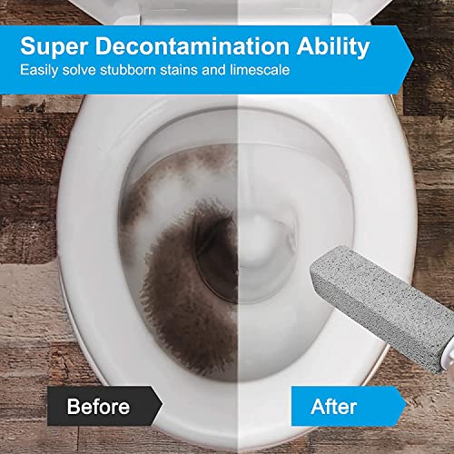 Pumice Stone for Toilet Cleaning, Toilet Bowl Cleaner Brush with Extra Long H...