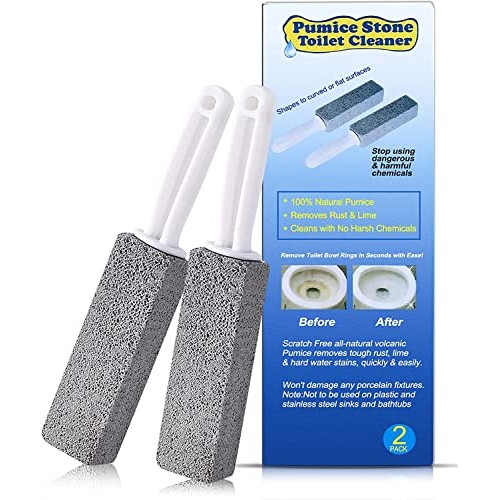 Pumice Stone for Toilet Cleaning, Toilet Bowl Cleaner Brush with Extra Long H...