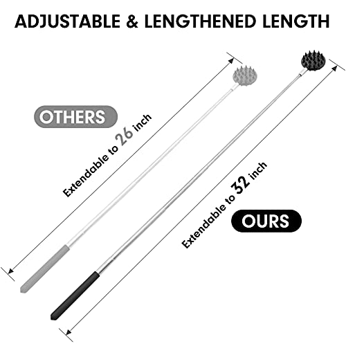 Telescoping Back Scratcher with 3Pcs Detachable Heads, Tukuos Portable Extend...