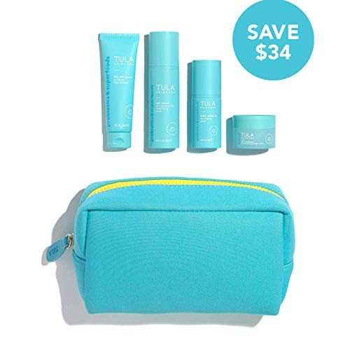 TULA Skin Care Discovery Kit (Travel-Size) | Face Wash, Day & Night Face Mois...