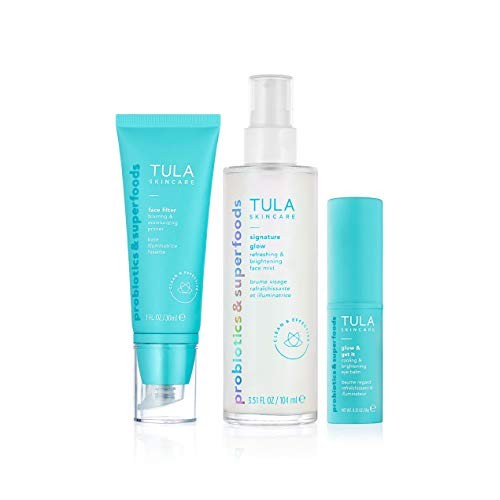 TULA Skin Care No-Makeup Skincare Essentials Kit | Face Mist, Eye Balm and Mo...