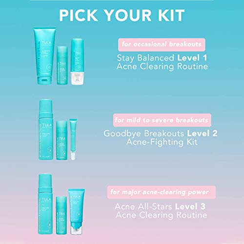 TULA Skin Care Stay Balanced Level 1 Acne Clearing Routine | Effective 3 Piec...