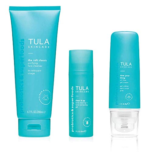 TULA Skin Care Stay Balanced Level 1 Acne Clearing Routine | Effective 3 Piec...