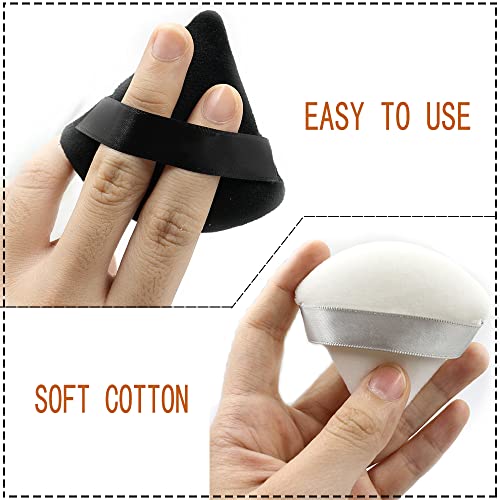 12 Pieces Pure Cotton Powder Puff Face Triangle Soft Makeup Puff for Loose Po...